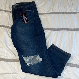 High Rise Mom Distressed Mom Jean